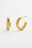 Talia hoop - gold-Zafino-The Talia Hoops are a modern statement hoop featuring a softly sculpted silhouette accented with delicate crystal detailing. Designed to elevate everyday styling, these hoops bring subtle sparkle while maintaining a clean, timeless aesthetic. Perfect for both casual wear and evening looks, Talia offers effortless polish and versatility — a refined staple for any jewellery collection. Metal: 18K gold plated on brass base Dimensions: 17.5mm outer diameter, 13.1mm inner diameter, 4.5m