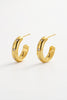 Talia hoop - gold-Zafino-The Talia Hoops are a modern statement hoop featuring a softly sculpted silhouette accented with delicate crystal detailing. Designed to elevate everyday styling, these hoops bring subtle sparkle while maintaining a clean, timeless aesthetic. Perfect for both casual wear and evening looks, Talia offers effortless polish and versatility — a refined staple for any jewellery collection. Metal: 18K gold plated on brass base Dimensions: 17.5mm outer diameter, 13.1mm inner diameter, 4.5m