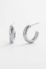 Talia hoop - silver-Zafino-The Talia Hoops are a modern statement hoop featuring a softly sculpted silhouette accented with delicate crystal detailing. Designed to elevate everyday styling, these hoops bring subtle sparkle while maintaining a clean, timeless aesthetic. Perfect for both casual wear and evening looks, Talia offers effortless polish and versatility — a refined staple for any jewellery collection. Metal: Silver plated on brass base Dimensions: 17.5mm outer diameter, 13.1mm inner diameter, 4.5m