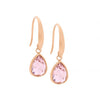 Tear drop earrings with pink glass - rose gold-Ellani-Tear drop earrings with pink glass Stainless steel rose gold ip plating Comes packaged in gorgeous Ellani packaging-Pash + Evolve