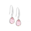 Tear drop earrings with pink glass - silver-Ellani-Tear drop earrings with pink glass Stainless steel Comes packaged in gorgeous Ellani packaging-Pash + Evolve
