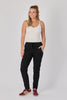 The Jogger Pant - Black-One Ten Willow-Elasticated Waistband Self Fabric Waist Tie Side Pockets Back Pockets Fabrication: 95% Cotton 5% Elastane Model Wearing: Small-Pash + Evolve
