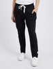 The lobby pant - black-Elm-The lovely lobby pant are a throw on and go style ideal for everyday wear. Featuring an elastic waist and draw cord for extra all-day comfort. Elastic waist and pockets Tapered leg Best seller Made with french terry cotton 95% Cotton, 5% Elastane Model is wearing a size 10-Pash + Evolve