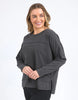 Throw on tee - coal-Foxwood-Stylish and easy to layer or wear by itself, the Throw On Long Sleeve Tee features a chest seam and raw edge details along with an exclusive front chest embroidery. Front chest embroidery Design lines Raw edge details Cotton Slub Jersey-Pash + Evolve