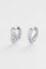 Tia huggie - silver-Zafino-The Tia Huggie in silver is a sculptural essential with a modern twist. Its layered, ribbed detailing and polished finish create a strong, light-catching texture. Perfect for adding depth to a stacked ear or worn alone as a statement, it’s a versatile piece that feels both elevated and wearable. A standout style with everyday appeal. Silver Plated Solid Brass Base 15mm outer diameter, 5.2mm width Water proof: Can be worn in the ocean or pool-Pash + Evolve