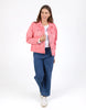 Tilly Jacket - Cosy Coral-Elm-Our best selling jacket in classic stretch denim that's perfect for layering and adding a pop of colour to every outfit. Best Selling Denim Jacket Flattering Stretch Denim Elm Hardware & Pockets Stretch Denim Our model is 171cm and wears Size 10-Pash + Evolve