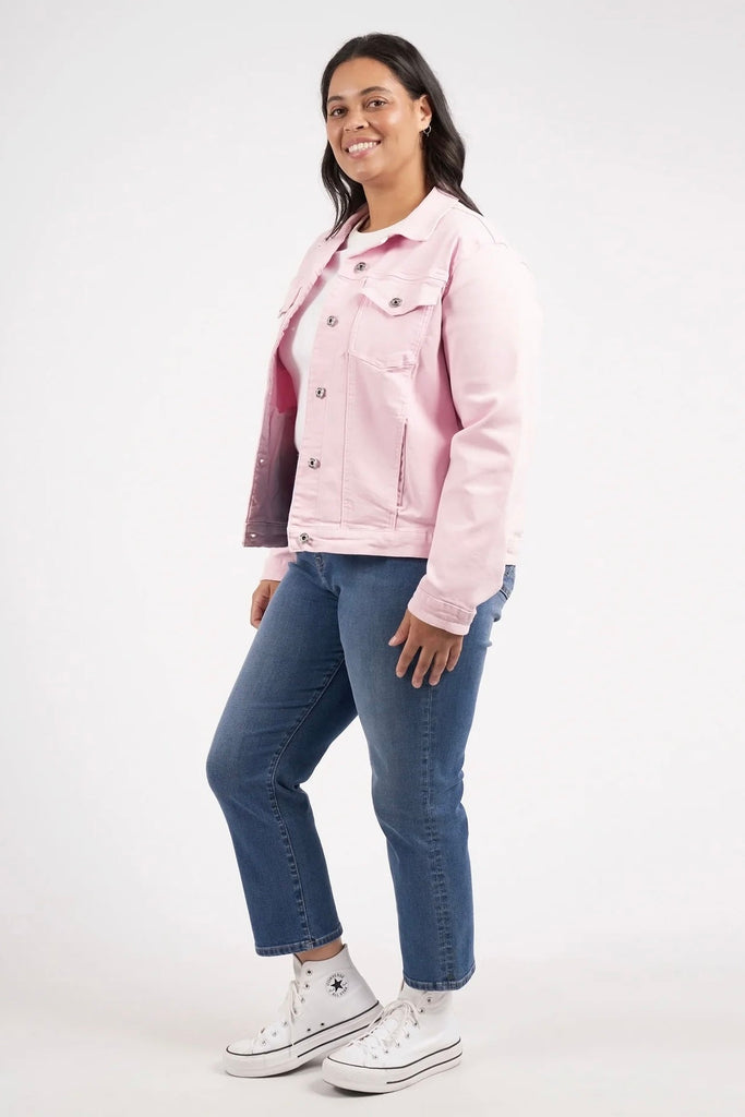 Tilly Jacket Powder Pink-Elm-jacket-Our Best selling Jacket in classic stretch Denim thats perfect for layering and adding a pop of colour to every outfit. * best selling denim jacket * pockets & Elm hardware * stretch denim-Pash + Evolve