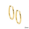Tube hoop earrings 23mm - gold-Ellani-Stainless steel earrings 23mm hoop earrings with IP gold plating.-Pash + Evolve