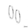 Tube hoop earrings 23mm - silver-Ellani-Stainless steel earrings 23mm hoop earrings.-Pash + Evolve