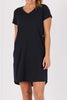 V neck betty dress - black-One Ten Willow-*V neck *Short sleeve *Just above knee length *Cotton Elastane-Pash + Evolve