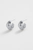 Vicky hoop - silver-Zafino-The Vicky Hoop Earrings are bold silver huggie hoop earrings designed for effortless everyday wear and modern layering. Featuring a sculptural, ridged silhouette with a high-shine finish, these chunky silver hoop earrings add texture and dimension to any jewellery stack. Perfect for stacking or wearing solo, they’re a versatile statement for both everyday styling and occasion wear. Metal: Silver Plated on Brass baseDimensions: 13.5mm outer diameter, 9mm inner diameter + 8mm width