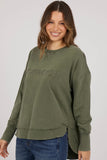 Washed simplified crew - khaki-Foxwood-The Washed Simplified Crew is for the Foxwood woman on-the-go. This basic crew features the Foxwood logo embroidered in simple tonal stitching across the front. It's boxy shape and mid-length hemline make it effortless to style and wear. 100% COTTON-Pash + Evolve