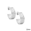 Wave feature hoop earrings - silver-Ellani-22mm Wave feature hoop earring Stainless steel Comes packaged in gorgeous Ellani packaging-Pash + Evolve