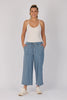 Wide Leg Cullotte - Blue-One Ten Willow-Elasticated Waistband Contrast Waist Tie Wide Leg Side Pockets Culotte Length Material: 80% Cotton 20% Elastane French Terry Model is 176cm (Size 8-10) and wears our size Small Designed in Geelong, Australia-Pash + Evolve