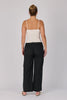 Wide Leg Pant - Black-One Ten Willow-Fixed Waistband Button Front Closure Full Length Wide Leg Side Pockets Model is 176cm (Size 8-10) and wears our size Small Material: 85% Cotton 15% Flex Designed in Geelong, Australia-Pash + Evolve