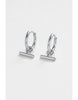 Winnie Hoop - Silver-Zafino-The Winnie Hoop is a delicate huggie earring featuring a sleek fob charm that hangs effortlessly from the hoop. Minimal and refined, this style is perfect for everyday wear or for adding a modern touch to your earring stack Metal: Silver Rhodium Plated on Brass Dimensions 10mmx17mm Water resistant Hypoallergenic & Nickel Free Female Founded & Family Owned-Pash + Evolve
