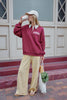 Wren Rugby Sweat - Burgundy White Logo-Ceres Life-Organic Cotton Blend Loopback Drop Shoulder Pockets in side seam Collared neckline Functional button placket-Pash + Evolve