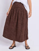 Wren Spot Skirt - Chocolate-Foxwood-The Wren Spot Skirt is ready for everything from long lunches to weekend wandering. Crafted from breathable 100% cotton, this ankle length style features a softly gathered silhouette that moves beautifully with you, while side pockets and a side seam zip keep it as practical as it is pretty. Finished in an all over spot print, it's an easy piece to dress up or down. Side seam zip Side pockets Ankle length Model is wearing a size 10-Pash + Evolve