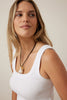 Zaeli Contour Rib Square Neck Tank - White-Ceres Life-Crafted in organic cotton rib Close to body fit Square neckline The extra fabric weight smooths your body shape The 2x2 rib and 5% elastane guarantees retention and support. Creates smooth shaping while enhancing your beautiful silhouette-Pash + Evolve