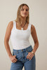 Zaeli Contour Rib Square Neck Tank - White-Ceres Life-Crafted in organic cotton rib Close to body fit Square neckline The extra fabric weight smooths your body shape The 2x2 rib and 5% elastane guarantees retention and support. Creates smooth shaping while enhancing your beautiful silhouette-Pash + Evolve