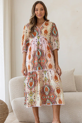 Jayda dress - navy/blush