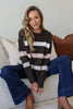 Zahlia knit - chocolate-Pash + Evolve-*Chocolate stripe *Hi-Low hemline *Long sleeve *Super soft *65% Acrylic, 35% Wool-Pash + Evolve