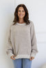 Zarah knit - mocha-Pash + Evolve-*Contrast blanket stitching *Long sleeve *Round neck *65% Acrylic, 35% Wool-Pash + Evolve