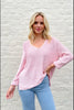Ziggy knit - baby pink-Pash + Evolve-*V neck *Baby pink *Long sleeve *100% Cotton-Pash + Evolve