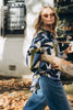Ziggy shirt - blue/green-Pash + Evolve-*Long sleeve *Collar *Button down front *Buttons on side of shirt *Hi-low hemline *70% Rayon,30% Linen-Pash + Evolve