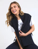 Zip knit vest - navy-Foxwood-*Front double zip end opening *Relaxed fit *Knit collar *100% Cotton-Pash + Evolve