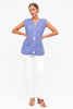 Zuri knit top - blue-Pash + Evolve-This beautiful knit top is the perfect top for any outfit. Simply pair with your favourite white pants for a super cute & effortless look! Featuring buttons down front and pockets. *Super soft *Button down front *Sleeveless *Pockets *100% Nylon-Pash + Evolve