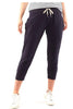 FUNDAMENTAL BRUNCH PANT - NAVY-Elm-Pants-Made From 100% Cotton Slub Jersey, Elm's Best-Selling Brunch Pant Provides A Relaxed Roomy Fit That Is Versatility Plus! With A Comfy Fit Elastic Waistband Paired With An Adjustable Tie, These Cropped Length Pants Feature Large Cuff Detail And Will Be Your Go-To Straight Out Of The Box! Best Selling Style Relaxed Cropped Length Fit Elastic Waistband with adjustable Tie Model is 169cm and wears Size 10 please note - our shorter ladies enjoy these pants as more of a fu