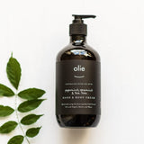 Hand and Body Cream 500ml - Peppermint, Spearmint and Teatree-Olieve + Olie-Skin Care-A must have head to toe moisturiser, suitable even for the face. Due to the high quality natural ingredients and high concentration of oils, you will instantly notice the difference. The hero ingredient, Australian olive oil, has been used for centuries and contains vitamin E which provides anti-ageing benefits through restoring the skin’s smoothness and protecting against ultraviolet light. *Handmade in Australia *Suitabl