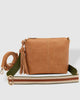 Kasey Stripe Strap Bag - Camel-Louenhide-Bags-The Louenhide Kasey Tan Crossbody Bag with Stripe Strap is a classic women's everyday bag with elevated style. Designed in a soft and slouchy design, this casual crossbody bag is a smaller take on our best-selling Daisy Crossbody Bag. Secure your favourite products in either the zip pocket, the two slip pockets or in the interior compartment for your bigger items such as sunglasses, purse and phone with ease. Complete your relaxed luxe look with the matching str