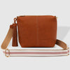 Kasey Stripe Strap Bag - Tan-Louenhide-Bags-The Louenhide Kasey Tan Crossbody Bag with Stripe Strap is a classic women's everyday bag with elevated style. Designed in a soft and slouchy design, this casual crossbody bag is a smaller take on our best-selling Daisy Crossbody Bag. Secure your favourite products in either the zip pocket, the two slip pockets or in the interior compartment for your bigger items such as sunglasses, purse and phone with ease. Complete your relaxed luxe look with the matching strip