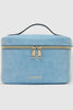 Madrid Bonnie Cosmetic Set - Chambray-Louenhide-The Louenhide Madrid Bonnie Cosmetic Case Set is a gorgeous pairing of two stylish travel companions. Designed in matching soft, summery colourways and glossy, croc textured polyurethane vegan leather, these bags exude effortless style. The structured and versatile design of the Madrid Cosmetic Case is perfect for storing large skincare and hair care products. Whereas, the compact Bonnie Cosmetic Case is useful for organising your smaller cosmetic items or mak