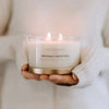 Patchouli & White Musk Soy candle-Pash + Evolve-Candles-A feminine blend of patchouli softened by white musk, vanilla and sandalwood. Warm, woody and earthy – this scent is reminiscent of cooler days and brisk evenings. A perfect partner for any home at any time of year. Let this warm autumn scent waft through your home. Hand poured Soy Candle / Small Batch / Family Owned / Hand Labelled and Packaged 300g / 40+ hours / double wick-Pash + Evolve