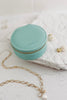 Sisco jewellery box - mint-Louenhide-The Louenhide Sisco Jewellery box is a gorgeous travel case ideal for storing your precious gems. Organise your essential items easily. Structured and protected, this affordable jewellery case will be your new travel companion. *Polyurethane Vegan Leather * 3 Ring Rolls, 2 Compartments, 1 Elastic Slip Pocket, 1 Press Stud Earring Band *Light gold hardware *W9 x H4 x D9cm-Pash + Evolve