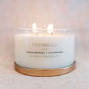 Strawberries & Champagne Soy Candle-Meeraboo-Candles-A perfect partnership for centuries, this is a classic combination of sweet strawberries and divine bubbly. Scent your happy place with a fizzy combination of sparkling rosè and sweet strawberries. Strong, bubbly and vivacious - it's no surprise Strawberries + Champagne is one of our best-selling fragrances. Handpoured Soy Candle / Small Batch / Family Owned / Hand Labelled and Packaged 300g / 40+ hours / double wick-Pash + Evolve